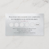 シルバーグラマリーダイヤモンドピンクグリッターVIPロイヤリティ 名刺 (裏面)