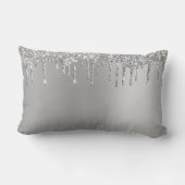 シルバーグラムアンドグリッター パーソナライズされた ランバークッション (裏面)