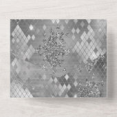 シルバーグラムグリッタースネークスキン オールインワン招待状 (裏面)