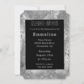 シルバーグラムグリッタースネークスキン 招待状 (正面)