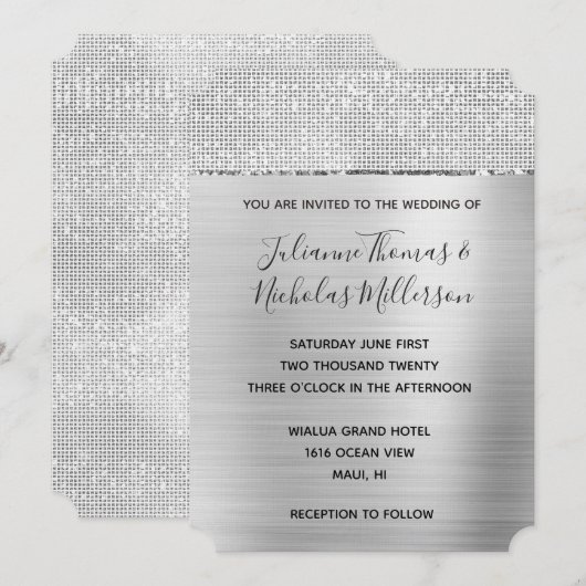 シルバーグラムグリ結婚ッツ 招待状 (正面/裏面)