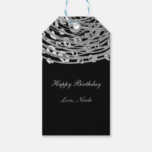 シルバーグラムチーテプリントエキゾチックアニマルプリント ギフトタグ (正面)