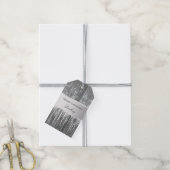 シルバーグラムティンセルストライプズ ギフトタグ (より糸付き)