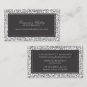 シルバーグラムフェイクグリッター 名刺 (正面/裏面)