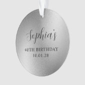 シルバーグラムフォイル40thバースデーフォト オーナメント (正面)