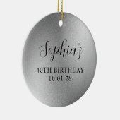 シルバーグラムフォイル40thバースデーフォト セラミックオーナメント (右)
