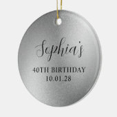 シルバーグラムフォイル40thバースデーフォト セラミックオーナメント (左)