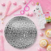 シルバーグラムレオパードアニマルプリント ペーパープレート (パーティー)