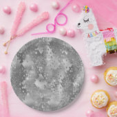 シルバーグリジーグリッタースネークスキン ペーパープレート (パーティー)