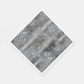 シルバーグリジーグリッター スタンダードランチョンナプキン (角)