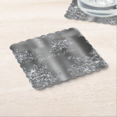 シルバーグリジーグリッター ペーパーコースター (アングル)