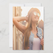 シルバーグリッターあなたの写真75誕生日 招待状 (裏面)