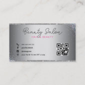 シルバーグリッターおよびフレーム・ビジネス・カード 名刺 (裏面)