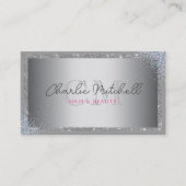 シルバーグリッターおよびフレーム・ビジネス・カード 名刺 (正面)