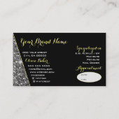 シルバーグリッターかわいらしグラムスターズアポイントメントフィールド 名刺 (裏面)