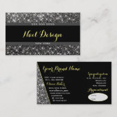 シルバーグリッターかわいらしグラムスターズアポイントメントフィールド 名刺 (正面/裏面)