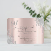  シルバーグリッターが垂れる、エッフェル塔 80周年招待状 招待状 (スタンド正面)