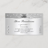 シルバーグリッターきらめくスターズダイヤモンドとロゴ 名刺 (裏面)
