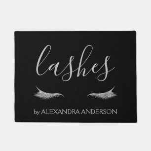 シルバーグリッターとスパークルアイラッシュエクステンション ドアマット