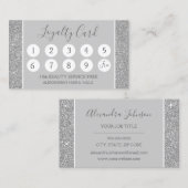 シルバーグリッターとスパークルガーリーロイヤリティパンチ ロイヤリティカード (正面/裏面)