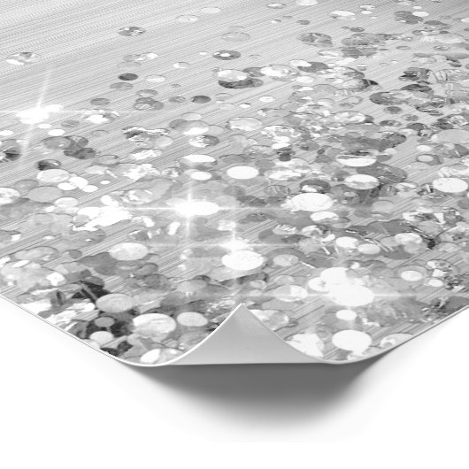 シルバーグリッターとフォイル任意の年齢の誕生日へようこそ ポスター (角)