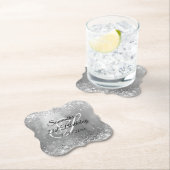 シルバーグリッターとフォイル21歳の誕生日 ペーパーコースター (インサイチュ)