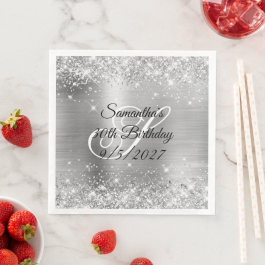 シルバーグリッターとフォイル30歳の誕生日 (インサイチュ)