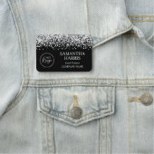 シルバーグリッターとブラックロゴ会社 名札 (インサイチュ)