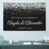 シルバーグリッターとブラック結婚ズ・ウェルカム 横断幕 (トレードショー)