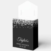 シルバーグリッターとブラックSweet sixteen フェイバーボックス (見開き)