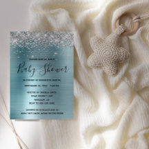 シルバーグリッターとブルーフォイル赤ちゃんシャワー