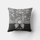 シルバーグリッターとボウ クッション (裏面)