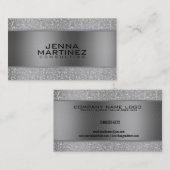 シルバーグリッターとメタルシルバーのマスコンサルティング 名刺 (正面/裏面)