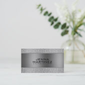 シルバーグリッターとメタルシルバーのマスコンサルティング 名刺 (スタンド正面)