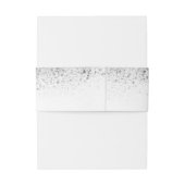 シルバーグリッターと埃っぽいブルー結婚フローラ 招待状ベリーバンド (裏面例)