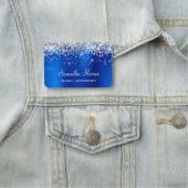 シルバーグリッターと王室のブルーフォイル 名札 (インサイチュ)