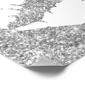 シルバーグリッターと白い口紅 ポスター (角)