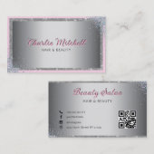 シルバーグリッターと背景 名刺 (正面/裏面)