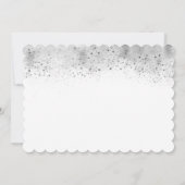 シルバーグリッターと赤面ピンクの花1日目の誕生日 招待状 (裏面)