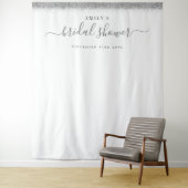 シルバーグリッターのウェディングシャワーの背景写真 タペストリー (インサイチュ)