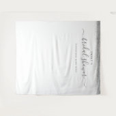 シルバーグリッターのウェディングシャワー写真用背景 タペストリー (正面(横))