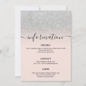 シルバーグリッターのタイムラインバチェロレッテ週末 招待状 (裏面)