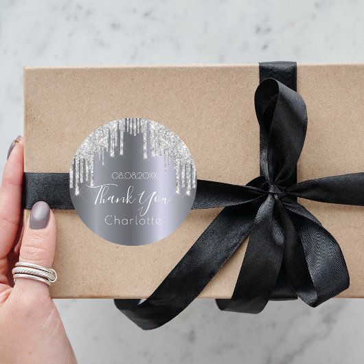 シルバーグリッターのドライ感謝していプ名: ラウンドシール