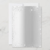 シルバーグリッターのフォーマルスクリプト結婚式 招待状 (裏面)