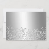 シルバーグリッターのメタリック写真ティアラ スウィート16 招待状 (裏面)