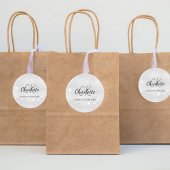 シルバーグリッターのモノグラムイニシャル名前 ラウンドシール