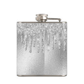 シルバーグリッターのモノグラムスクリプト フラスク (裏面)