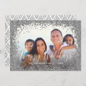 シルバーグリッターの写真立て シーズンカード (正面/裏面)