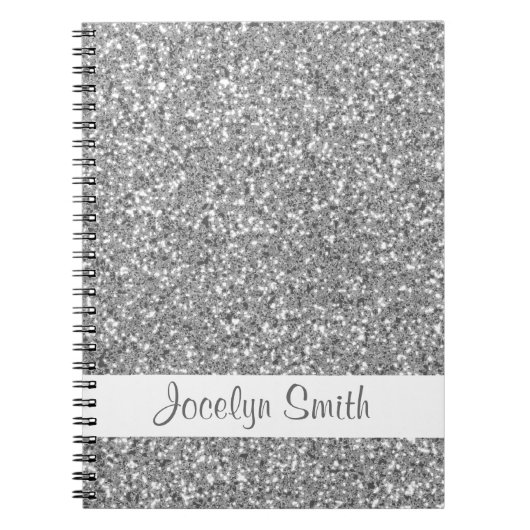 シルバーグリッターの外観と名前 ノートブック (正面)