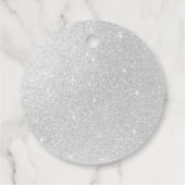 シルバーグリッターの月と星ああ赤ちゃんシャワー フェイバータグ (裏面)